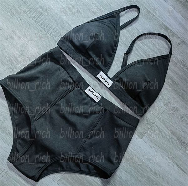 Designer-Damen-Bikini-Badebekleidung, luxuriöses, bezauberndes Strand-BH-Slip-Set, bequeme kabellose Sportunterwäsche, schwarz-weiße Sportunterwäsche