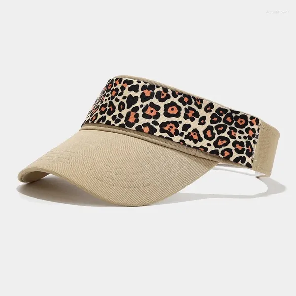 Berretti da baseball Visiere estive con stampa leopardata in poliestere Cappellino di protezione solare regolabile per uomini e donne 15