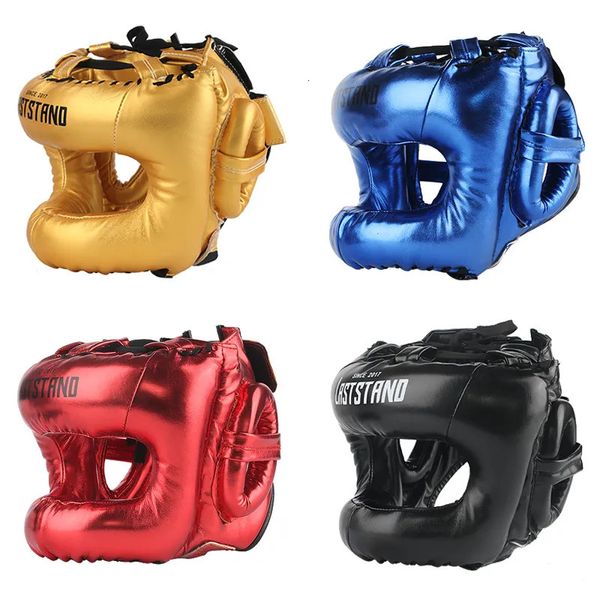 Equipamento de proteção Profissional Adulto Homens Mulheres Kick Boxing Sanda MMA Capacete Proteção Completa para Proteger Nariz Livre Combate Feixe Full-face Head Gear 231018