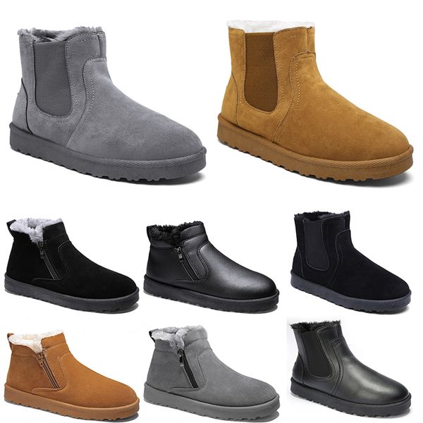 GAI GAI GAI Stivali da neve senza marchio Scarpe da donna da uomo medio-alte Marrone Nero Grigio Pelle Outdoor Cotone caldo