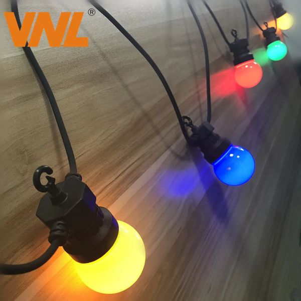 Weihnachtsdekorationen VNL IP65 LED Globe G50 Mehrfarbige Glühbirnenkette Anschließbare bunte Outdoor-Lichter für Hochzeitsgirlandenparty 231018