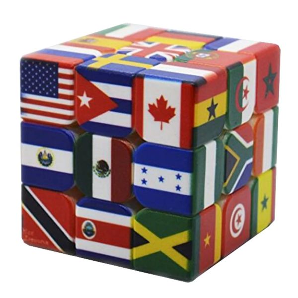 Zauberwürfel 3x3x3 Nationalflaggen Zauberwürfel UV-Druck Weltflaggen Puzzlewürfel Globale Erdkarten Mark Magico Cubo 3x3 Für Kinder 231019
