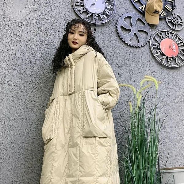 Trench da donna 2023 Arrivo Donna Piumino Moda invernale Mantello Stile Allentato Cappotto spesso di lusso di grande qualità Parka Mujer