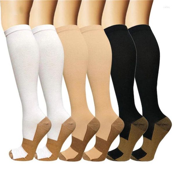 Meias masculinas de fibra de cobre compressão homens mulheres esportes ao ar livre moda simples em tubo feliz tendência engraçada meias de nylon