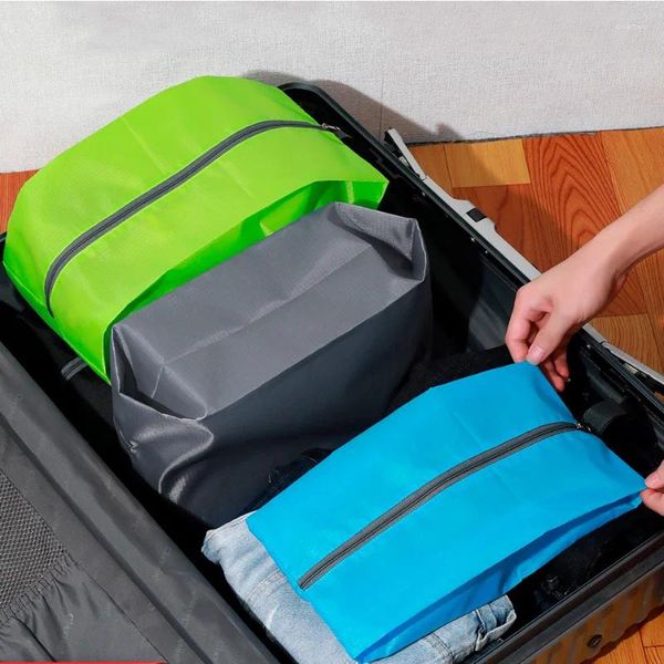 Borse portaoggetti Borsa da viaggio portatile in nylon per scarpe con robusta custodia con cerniera Organizer tascabile impermeabile