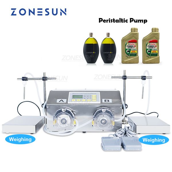 Zonesun ZS-PP532W bomba peristáltica tinta óleo essencial perfurm suco pesando máquina de enchimento semi enchimento