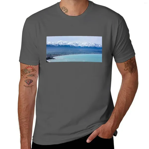 Polo da uomo T-shirt Snow On The Kaikoura Mountains Taglie forti T-shirt da ragazzo oversize Anime divertenti per uomo