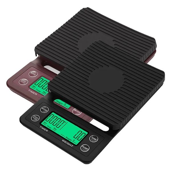 Bilancia da caffè all'ingrosso 3KG / 0.1G Bilancia da cucina digitale per caffè espresso con timer Misurazione oncia grammo Cibo domestico per la casa Cottura di torte Cottura di bilance