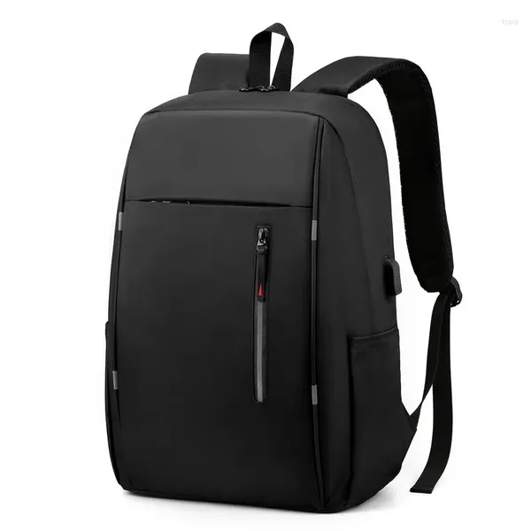 Schultaschen, multifunktionale Herren-Rucksäcke, wasserdichter Rucksack für Männer, Buch-USB-Anschluss hinten, schwarzer Rucksack