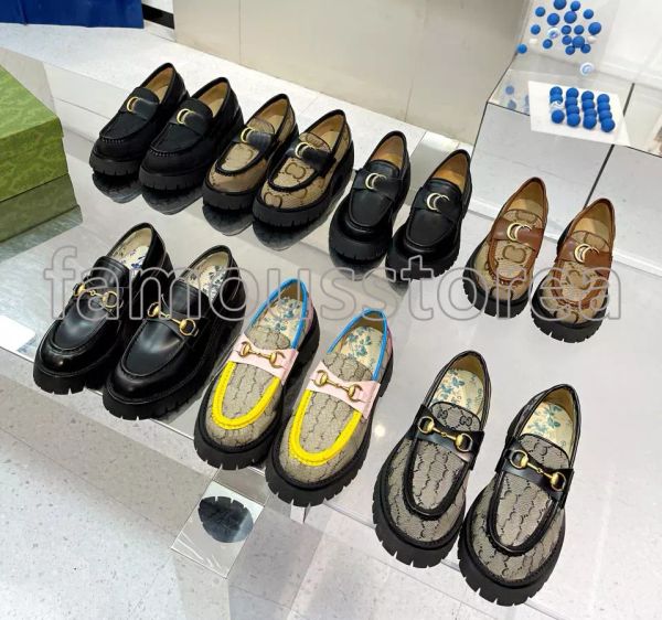 Designer mocassins mulheres sapatos lug sole chunky mocassins sapatos mulheres homens abelha bordado couro preto deslizamento em confortável mocassins mules sapato