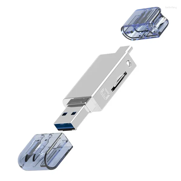 Leitor de cartão USB 3.0 de liga de zinco TF Memory Type-C Computador móvel universal multifuncional