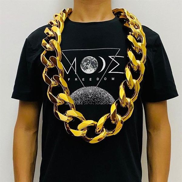 Catene Finte grandi catene d'oro da uomo prepotenti Hip-Hop gotico regalo di Natale Puntelli di prestazioni in plastica Gioielli locali Nouveau Riche269k