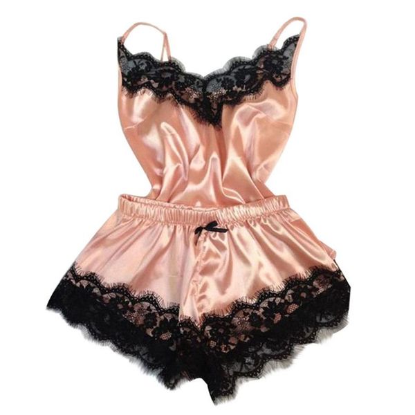 Lingerie sexy Porno Babydoll Indumenti da notte erotici Biancheria intima da donna Fiocco in pizzo Abito da sesso Tentazione di moda Camicia da notte in raso Suit264D