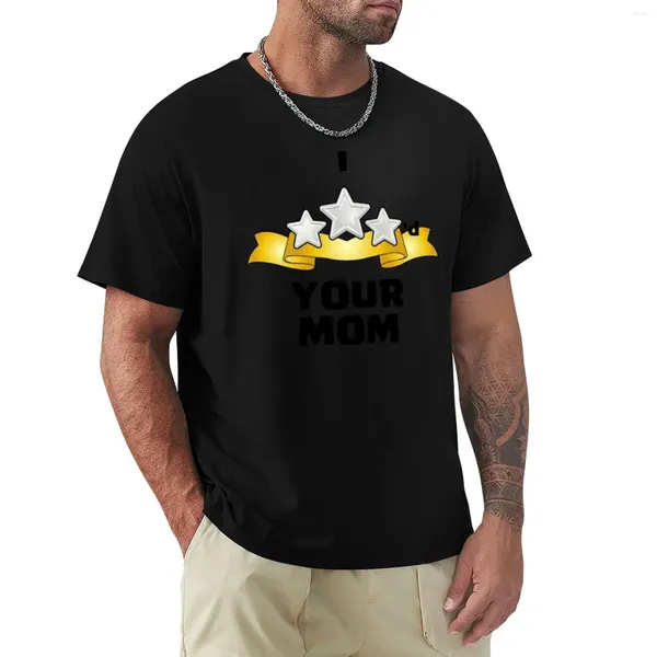 Polos masculinos I Three Starred Your Mom - Camiseta prateada Roupas de verão de manga curta Camisetas brancas lisas masculinas