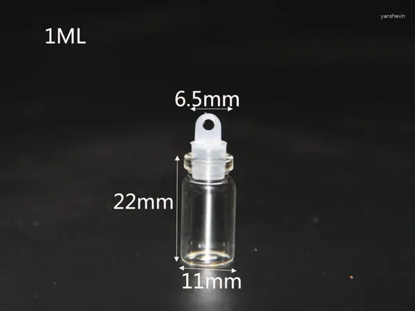 Flaschen 100 teile/los 11 22mm 1 ml Mini Nette Glas mit Kunststoff Stopper Nail art Flasche Wunsch Fläschchen DIY hochzeit Party Decor Geschenke