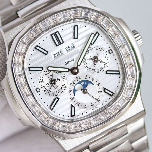 Pak mechanische Uhr für Herren 5711 klassische Mondphasen-Armbanduhr Superclone komplexe Funktionen hochwertige automatische Uhr Montre Luxe PP mit Box 3SBB
