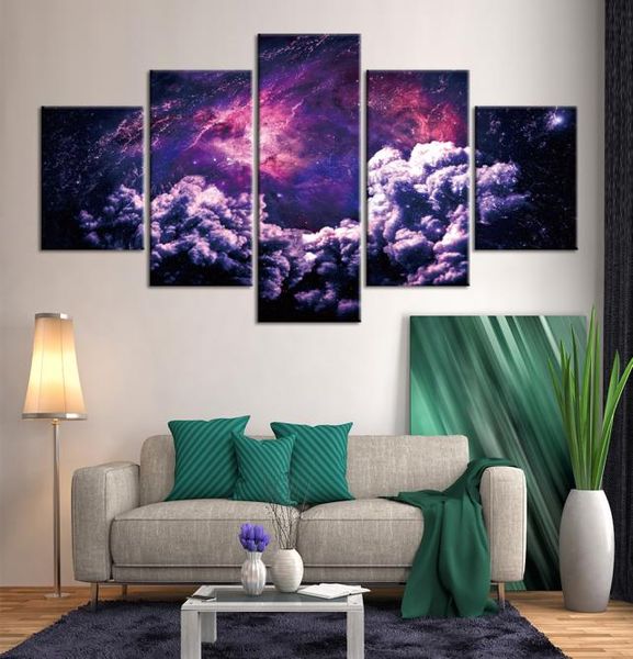 5 painéis universo paisagem arte de parede fotos pintura em tela impressões e cartazes para sala de estar decoração de casa giclée artwork3358927