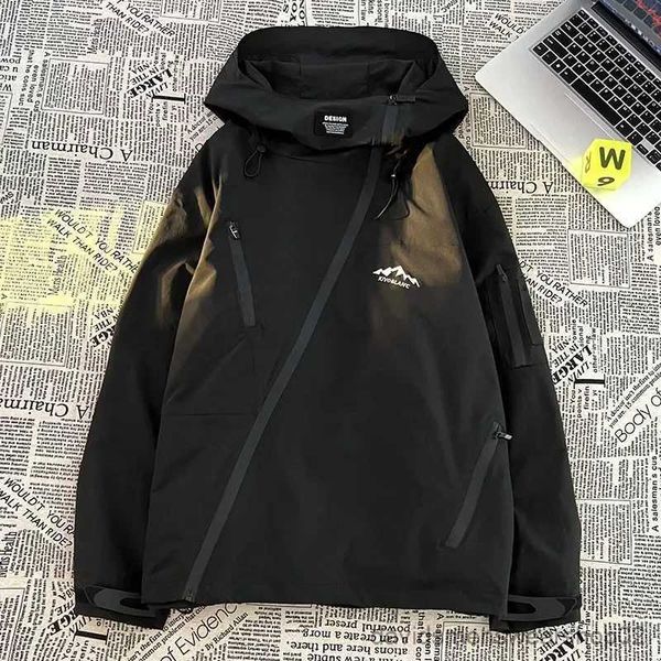 Giacche da uomo Giacca a vento con cappuccio Giacca da uomo Donna Giacca sportiva da esterno Campeggio Trekking Cappotto da pesca Primavera Autunno Cerniera Giacche casual R231019