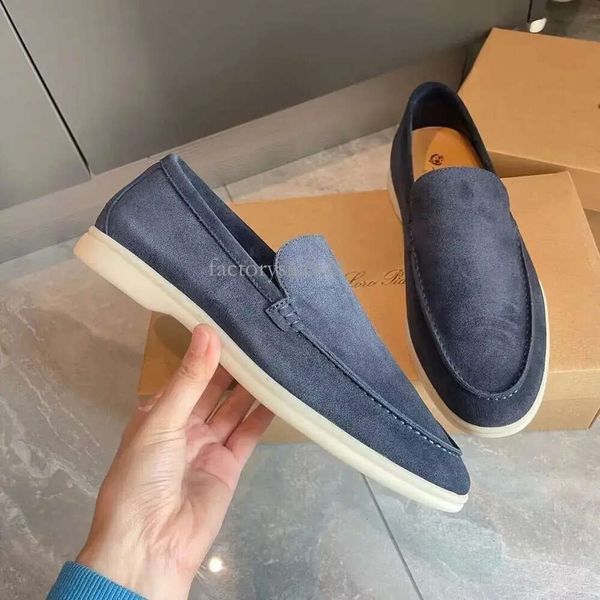 Herren-LP-Loafer-Schuh, Luxus-Designer für Herren-Freizeitschuhe, flache Low-Top-Wildleder-Rindsleder-Oxfords, Loros-Mokassins, Sommer-Walk-Komfort-Slip-on-Loafer-Gummi mit Box