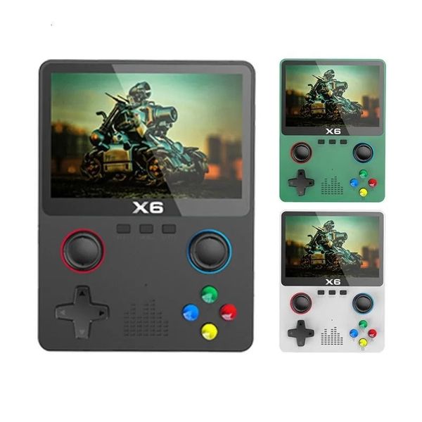 2023 Lettori di giochi portatili X6 Lettore portatile con schermo IPS da 3,5 pollici ad alta definizione Dual Joystick 11 simulatori Console video GBA per regali per bambini