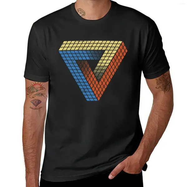 Erkek Polos Penrose Bulmaca T-Shirt Özelleştirilmiş Tişörtler Hippi Giysileri Spor Fan Tişörtleri Vintage Erkekler İçin Komik