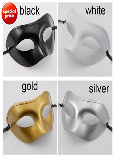 10 pcs Prata Ouro Branco Preto Homem Metade do Rosto Arcaico Antigo Clássico Homens Máscara Mardi Gras Masquerade Venetian Costume Party Masks6048239