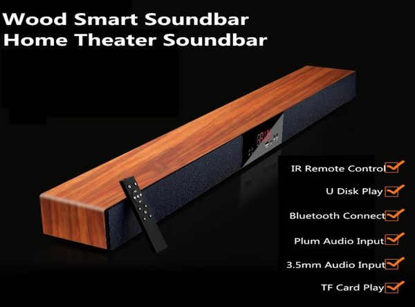 Haut-parleur de barre de son de cinéma maison de luxe en bois Bluetooth Surround en bois scellé haut-parleur de barre de son intelligent pour la maison TV film Support MP3 Pl9137594