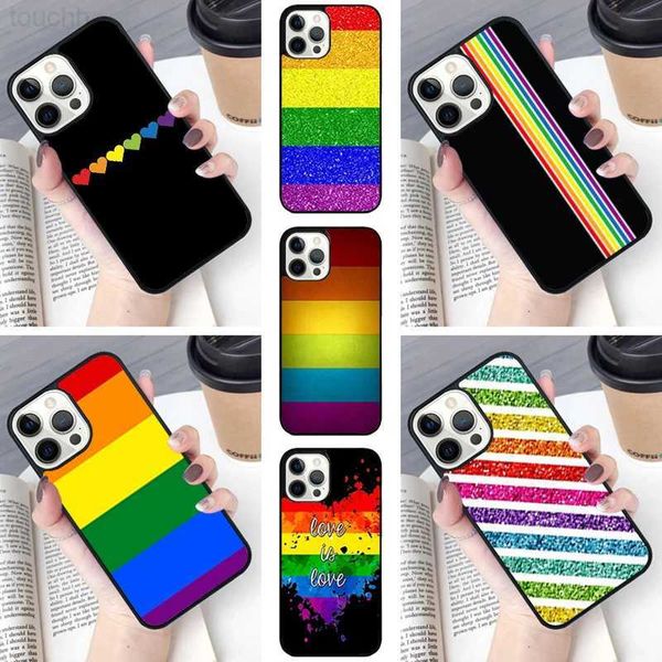 Custodie per cellulari Gay Pride Flag LGBT Custodia per telefono per iPhone SE2020 15 14 13 Pro Max Coque 12 11 Pro Max 8 PLUS 7 XR XS mini copertura mobile fundas L2301019