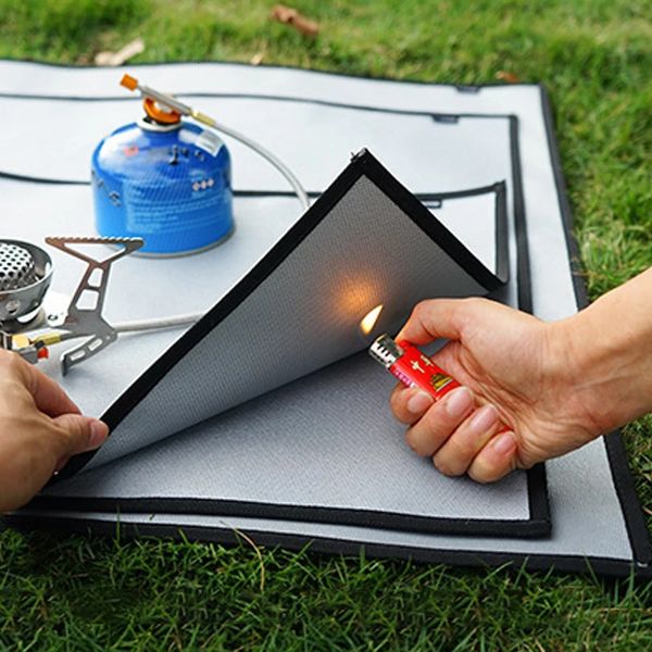 Outdoor-Pads, Camping, feuerfeste Grillmatte, Tuch, flammhemmende Wärmedämmunterlage, Feuerstelle, Glutmatte, Decke für Picknick, Grillen im Freien, 231018