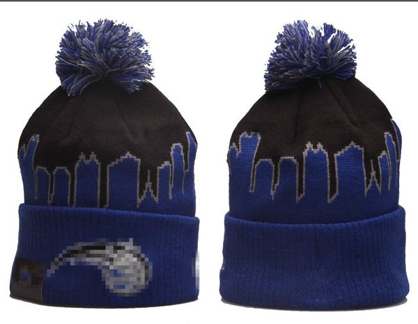 Magics gorros orlando norte-americano basquete equipe lado remendo inverno lã esporte malha chapéu crânio bonés a0