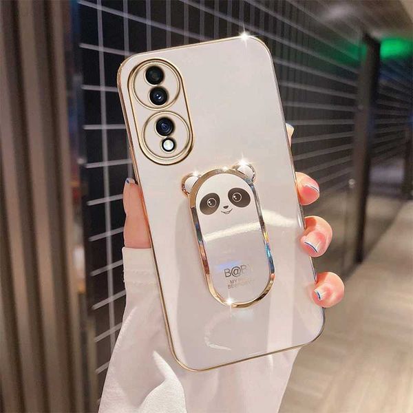 Casos de telefone celular Panda Bracket Ring Case para Honor 70 Pro Honor70pro Mobile Phone Shell Lens All-inclusive Edge Edge Soft Protective Shell L2301019