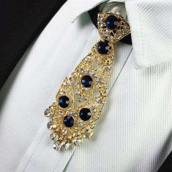 Hombres hechos a mano Traje de banquete de boda Cuello bolo Corbatas Camisa de fiesta Pajarita Corbata Novedad Marca Novio Aleación de cristal Rhinestone Bowtie337v