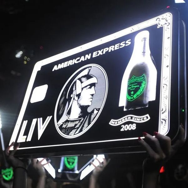 American Express Flaschenpräsenter mit LED-Schwarzkarte, AMEX Baller Express VIP-Flaschenservice, Glorifier für Veranstaltungen, Hochzeit, Party, Lounge, Bar, Nachtclub