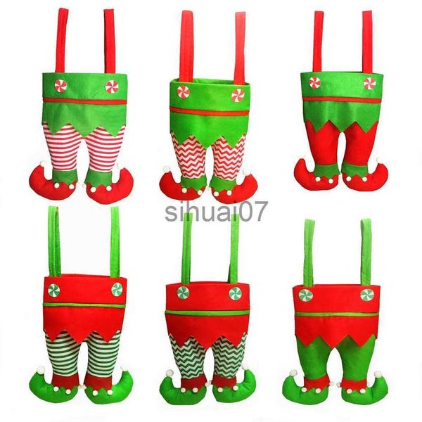 Decorações de Natal 1 PCS Novos Sacos de Cobertura de Garrafa de Vinho Tinto Decoração de Mesa de Jantar de Natal Decoração de Festa em Casa Decorações de Natal Meias Elf Xmas Gift Bag x1019