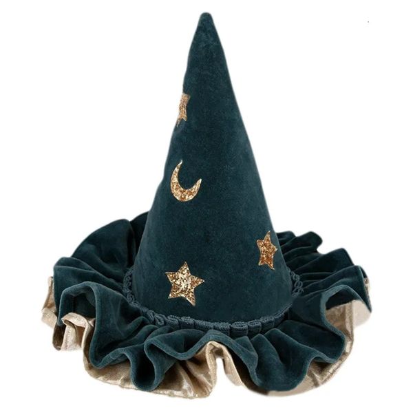 Halloween brinquedos azul vestir chapéu com estrela lua crianças chapéu de bruxa chapéu de halloween para amigos 231019