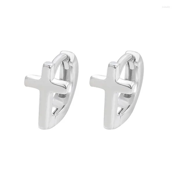 Ohrstecker S925 Reines Silber Vertraglich Kreuz Temperament Persönlichkeit Weiblicher Schmuck