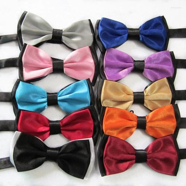 Bogen 2-Tonne Herren einfache Bowties Damen Smoking General Party Krawatten Schmetterling Jacquard Bowtie 40 Farben 500pcs