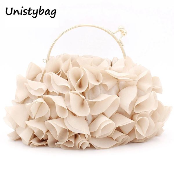 Borse da sera Unistybag Pochette di lusso in raso floreale Borse da sposa e borsette da donna Designer Spalla da donna 231019