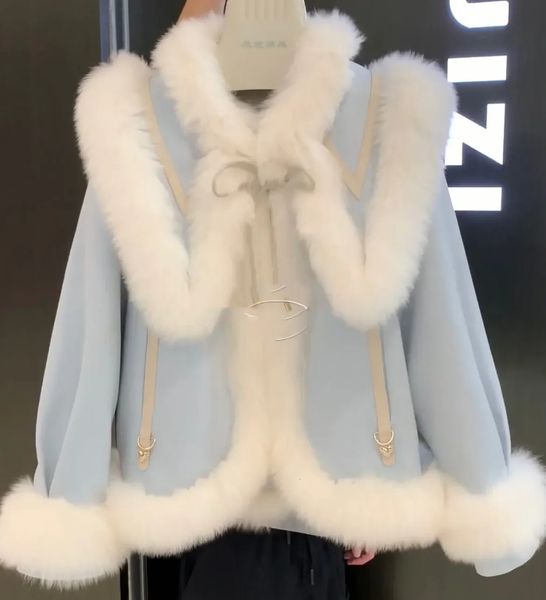 Damen-Fellimitat-Winter-Highend-Light-Luxus-Damenjacke aus 90 % weißer Entendaunen, gespleißt mit natürlichem Kragen, echter Mantel 231018