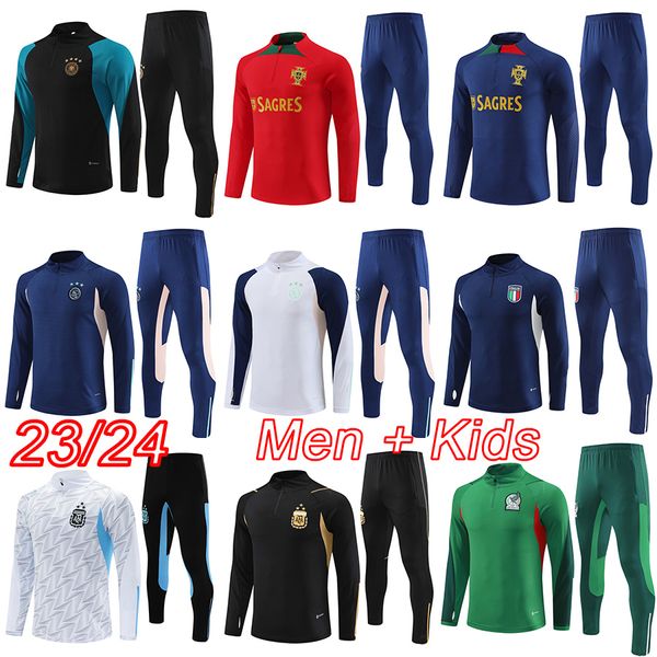 2023 2024 PortUgal Deutschland Männer Fußball-Trainingsanzug 23 24 Mexiko Italien Kinder-Kit ArgeNtina Erwachsener Fußball-Trainingsanzug Kind Jogging-Trainingsanzüge Sportbekleidung