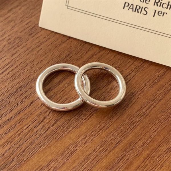 Autentici anelli da dito semplici e lisci in argento sterling 925 per le donne Ragazze 2 / 3MM Spessore Knuckle Ring Regali per feste