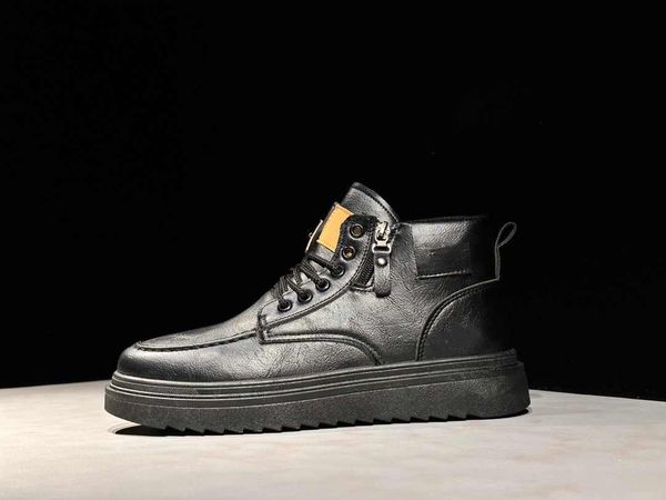 Outono novo design de alta qualidade aço impresso edição masculina couro de bezerro casual sapatos zhongbang