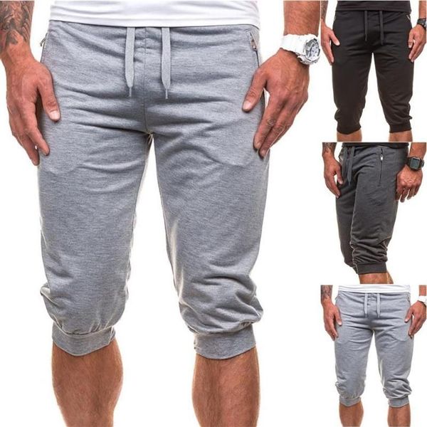 Pantaloni da uomo Uomo Palestra Pantaloncini estivi Pantaloni da jogging Tasca da corsa Lace Up Hlaf Vita elasticizzata Pantaloni sportivi casual237z