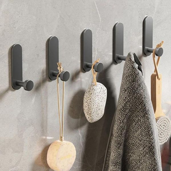 Ganci 2 pezzi Spazio Appeso a parete in alluminio Forte gancio autoadesivo Accessori per la cucina del bagno Porta per riporre le chiavi dei vestiti