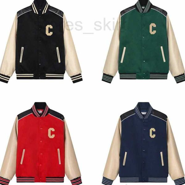 Jaquetas masculinas Designer 2023 Mens Jaqueta Versity Homens Casacos Flight Jacke Baseball Uniforme Letra C Bordado PU Couro Confortável Pérola Fecho Moda Outerwear