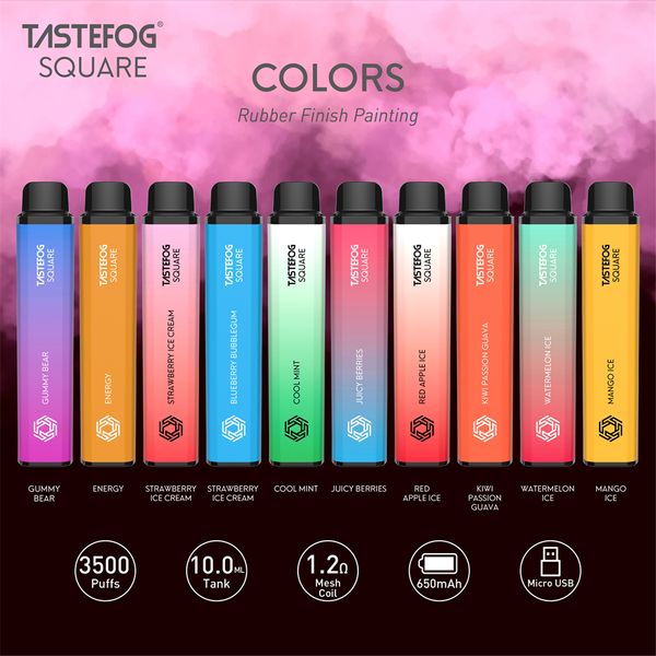 Tastefog Square 3500 sbuffi POD di vaporizzazione usa e getta 2% sigaretta elettronica 650 mAh batteria ricaricabile 10 ml 10 sapori all'ingrosso prezzo