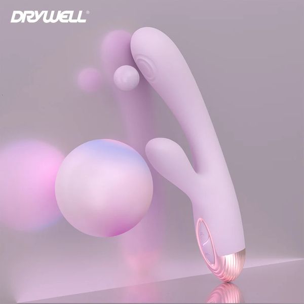 Vibradores DRY WELL Rabbit Vibrador com Função de Patting Exclusiva Clitóris Estimulador Vibrador 10 Modos Poderosos Motor Duplo 231018