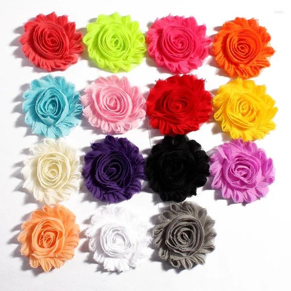 Flores decorativas 10 peças 2.6 ''15 cores artificial macio gasto desgastado chiffon decorações buquê de tecido para casamento noiva guirlanda casa