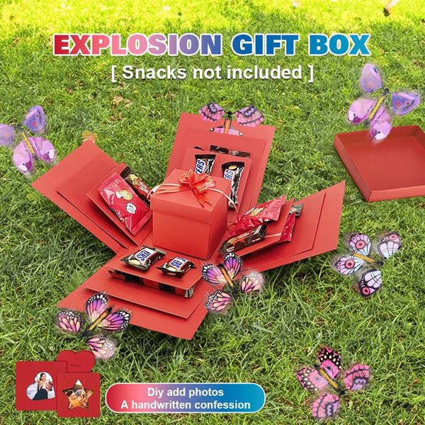 Geschenkverpackung, einzigartige Geschenk-Explosionsbox mit magischem fliegendem Schmetterling, Überraschungsgeschenkbox, selbst zusammengebaut, handgefertigt, für Geburtstagsgeschenk, Valentinstag, 231019
