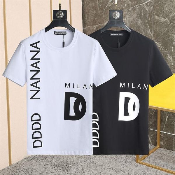 Мужская дизайнерская футболка DSQ PHANTOM TURTLE, итальянская модная футболка с логотипом Milan, летняя черно-белая футболка в стиле хип-хоп, уличная одежда 102779